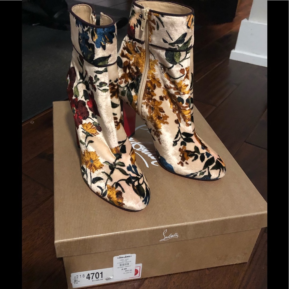 Brand New Louboutin Floral Boots